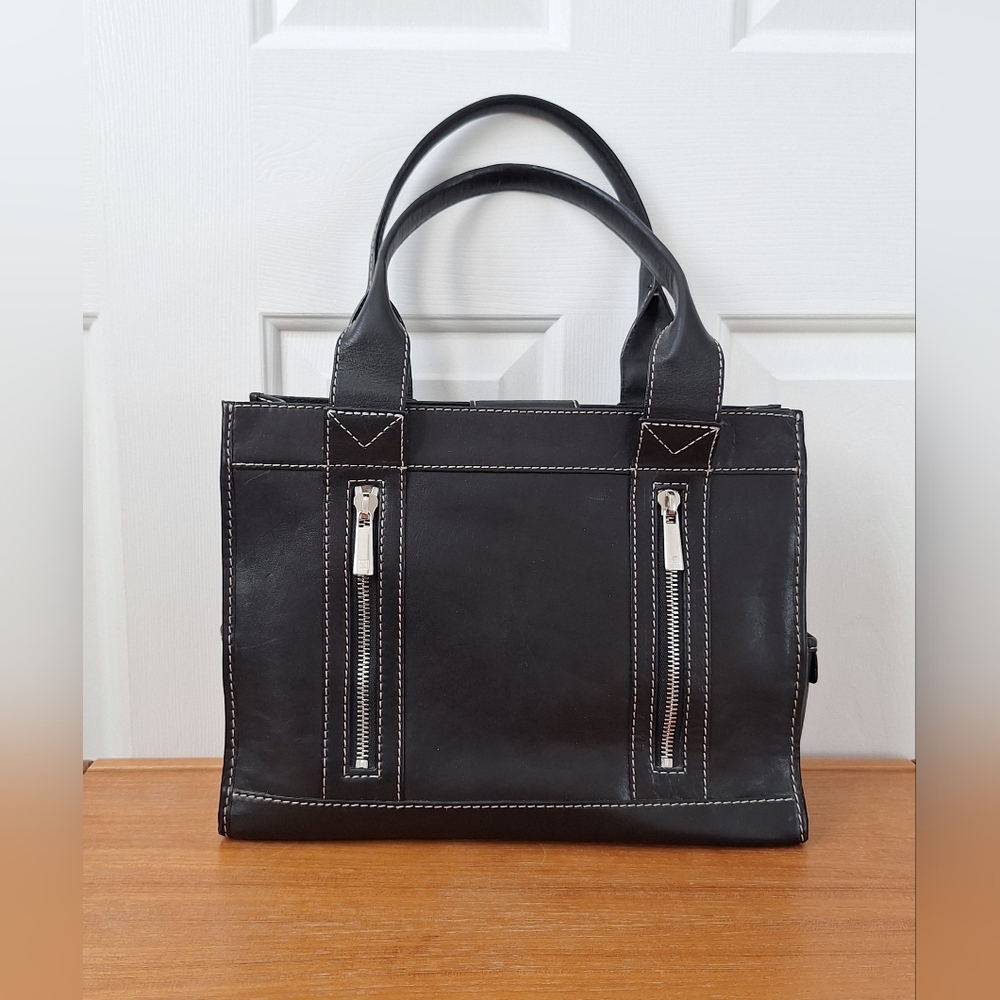Michael Kors Leather Laptop Tote Bag Work Shoulder Structured Corpcore Black